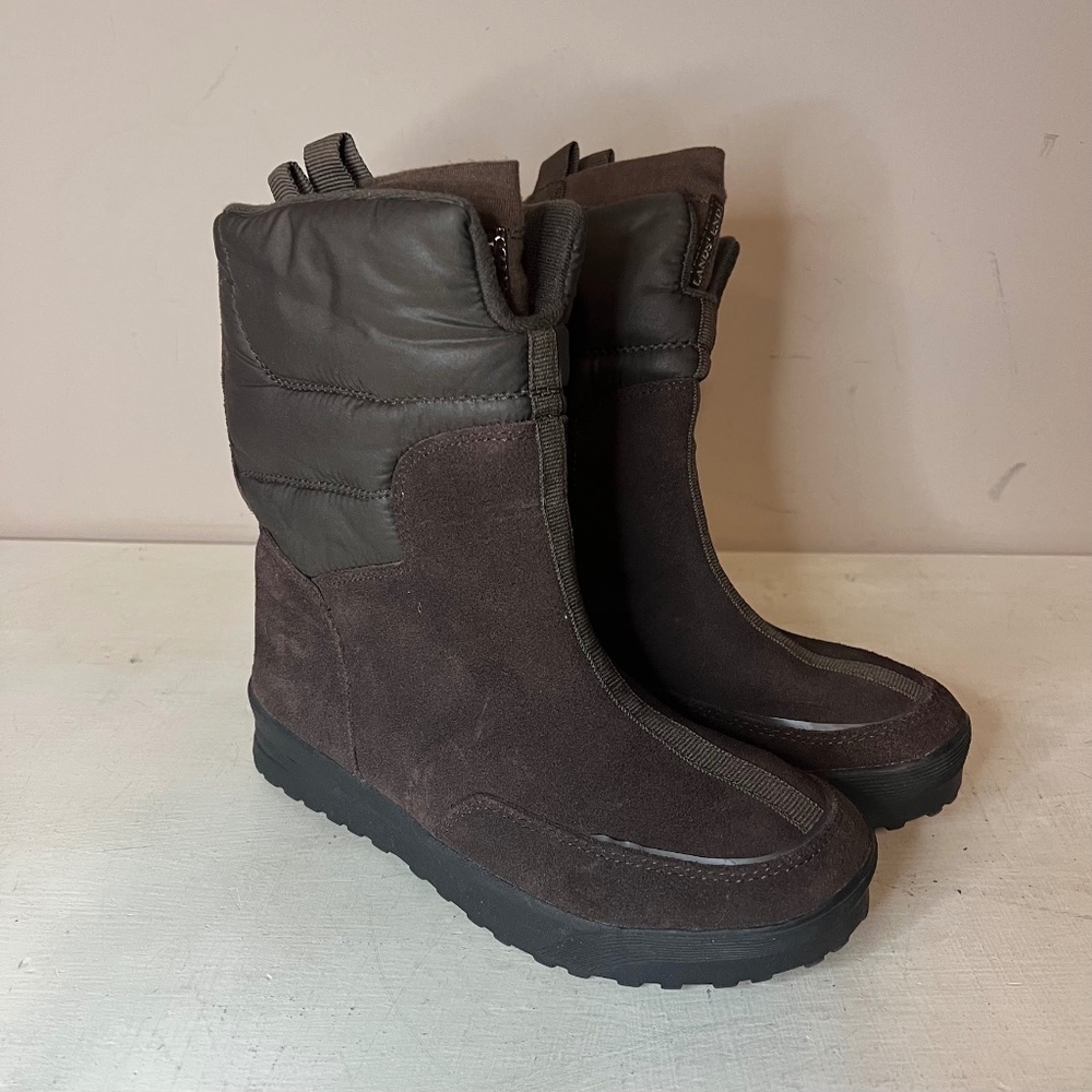 Lands End Brown Suede Lined All Weather Boots Style #406465